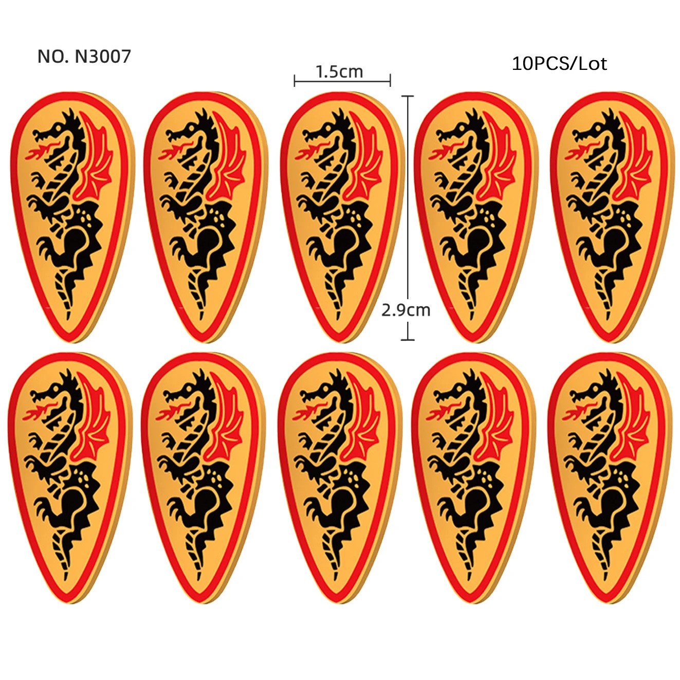 Medieval Military Knights Shields Middle Age For LEGO Building Blocks Brick Toy