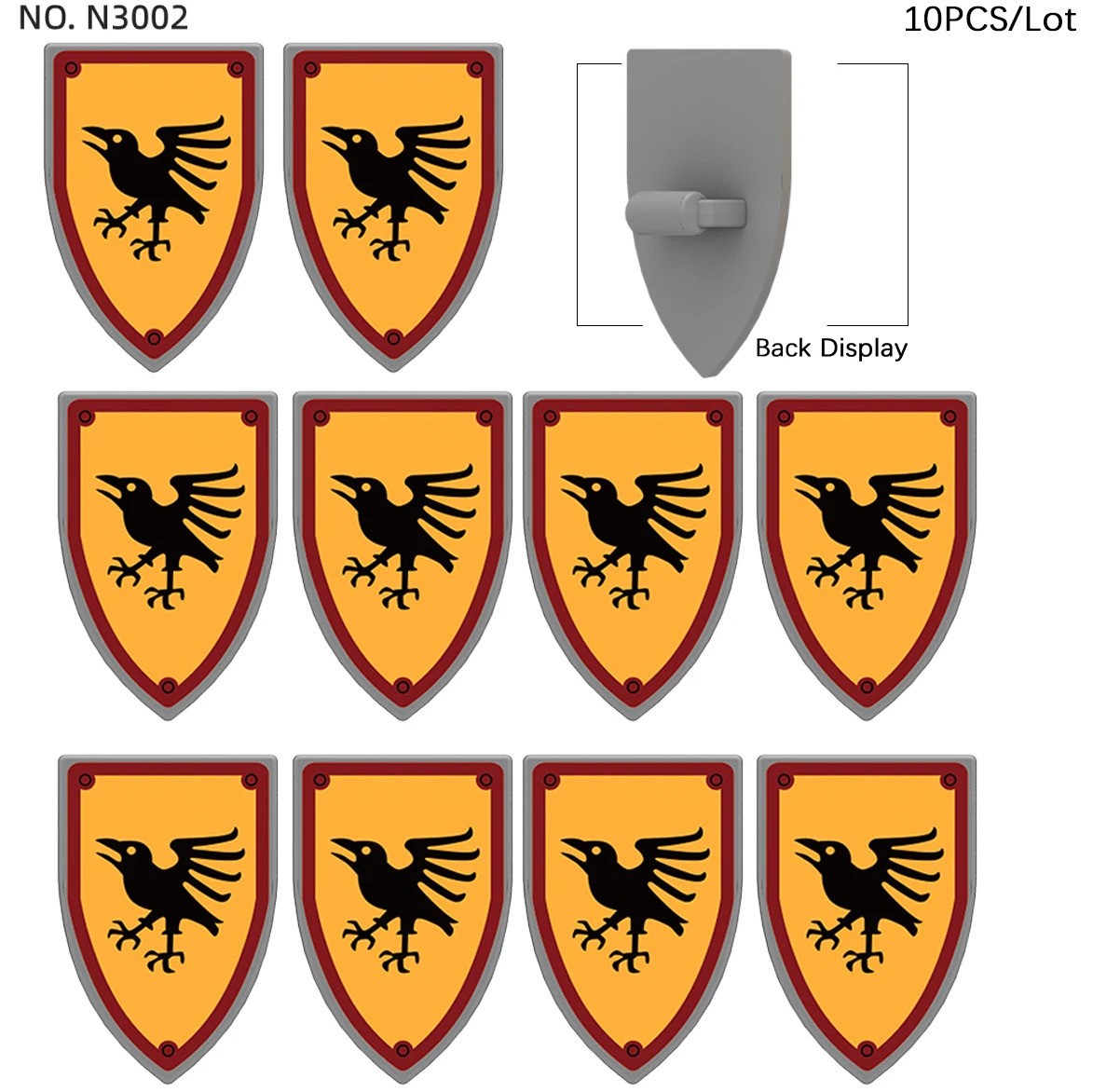 Medieval Military Knights Shields Middle Age For LEGO Building Blocks Brick Toy