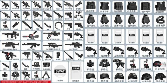 294pcs WW2 Military Weapon Warehouse Training Model Base Building Blocks Toy DIY