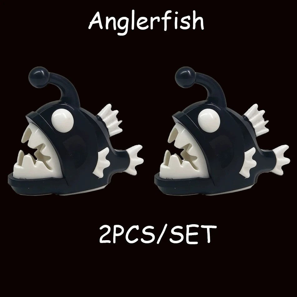 MOC Animal Anglerfish Dragon Midnight Zone Fish for LEGO Sets Building Block Set