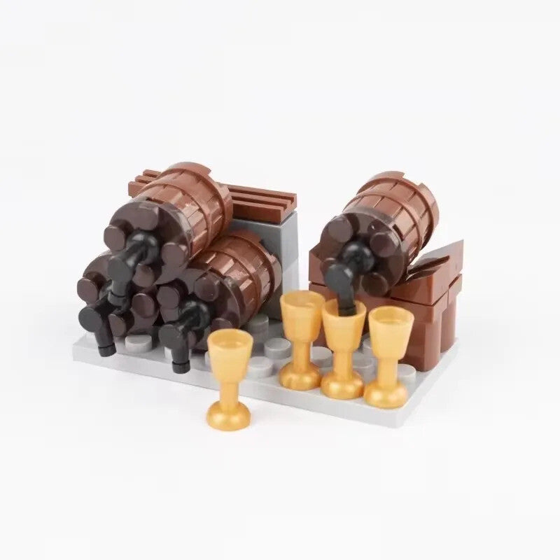 MOC Notice Board Bonfire Stove Medieval Town Street For LEGO Building Blocks Set