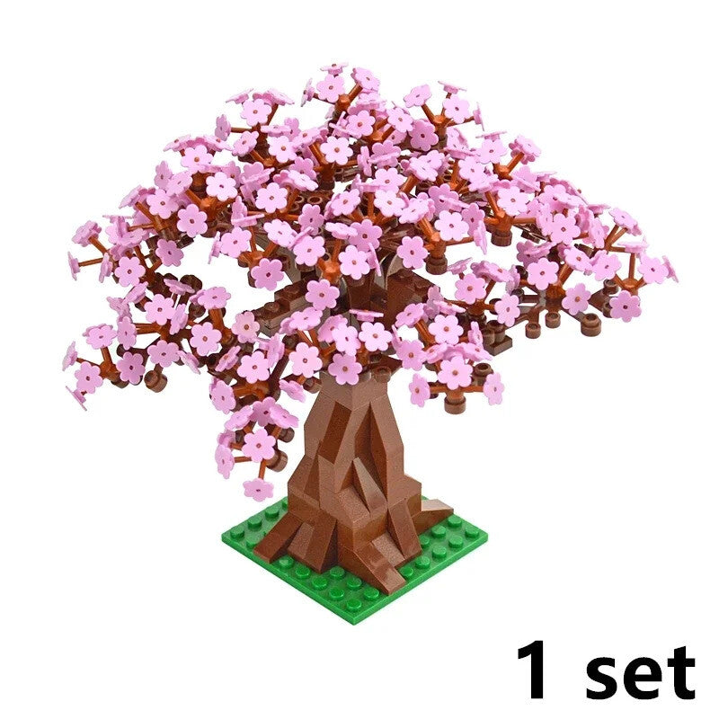 City Tree Green Bush Garden MOC Flower Grass for Lego Building Blocks Sets DIY