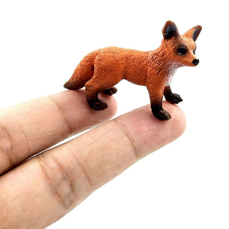 1pc Simulation Mini Fox Pig Porket Farm Animal Miniature Art Toy Figure Doll