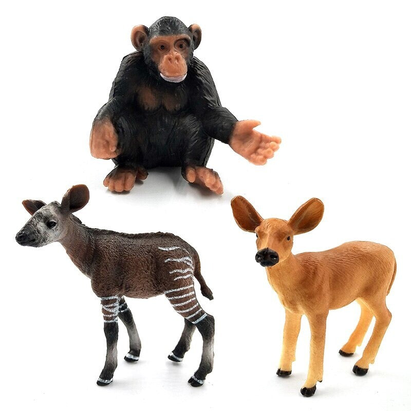 1pc Okapi Sheep Deer Crocodile Lynx Koala Animal Miniature Art Toy Figure Doll