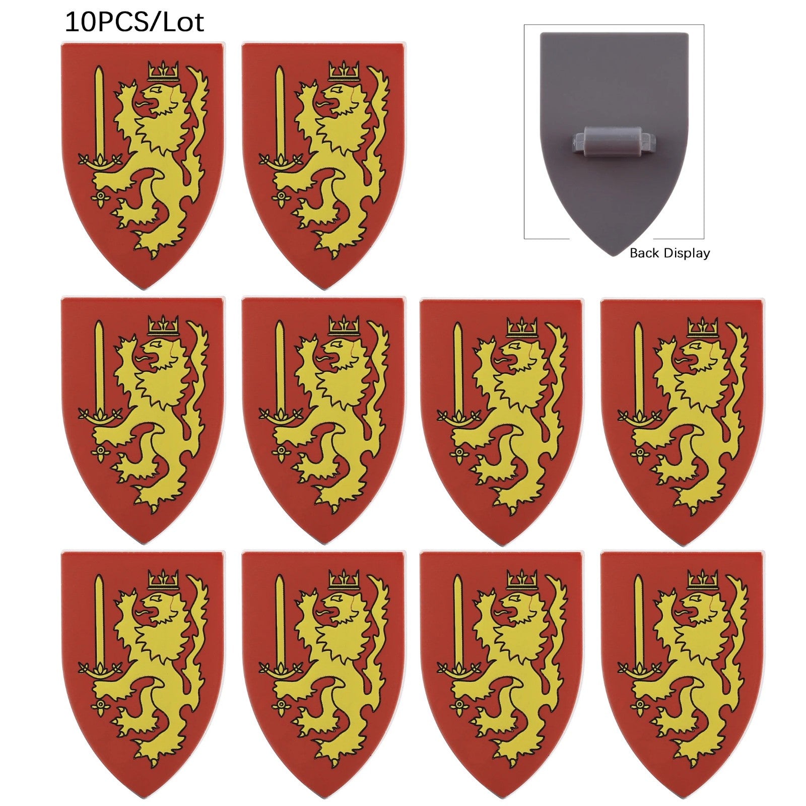 Medieval Military Knights Shields Middle Age For LEGO Building Blocks Brick Toy