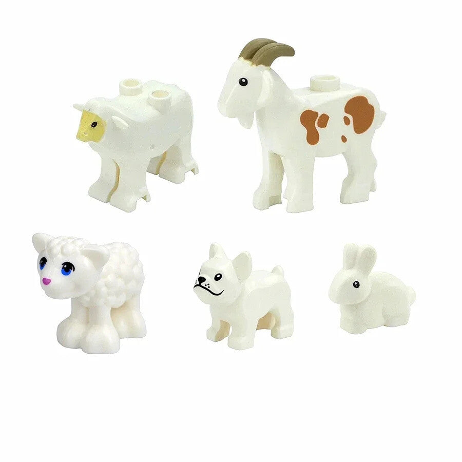 City Animals Cute Dog Sheep Chicken goat pig Cow for LEGO Building Blocks Sets