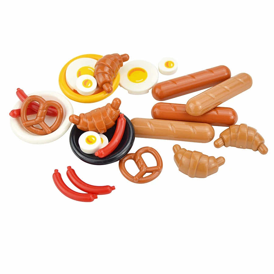 City Food Hamburger Fries Cake Chocolate Pizza for Lego Building Blocks Set DIY