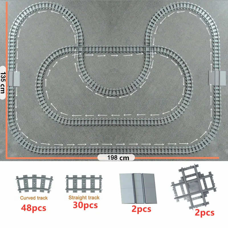 City Rail Flexible Tracks for LEGO Kit Train Building Blocks Sets DIY - 20 Sets! | The Drift Art Co. 14