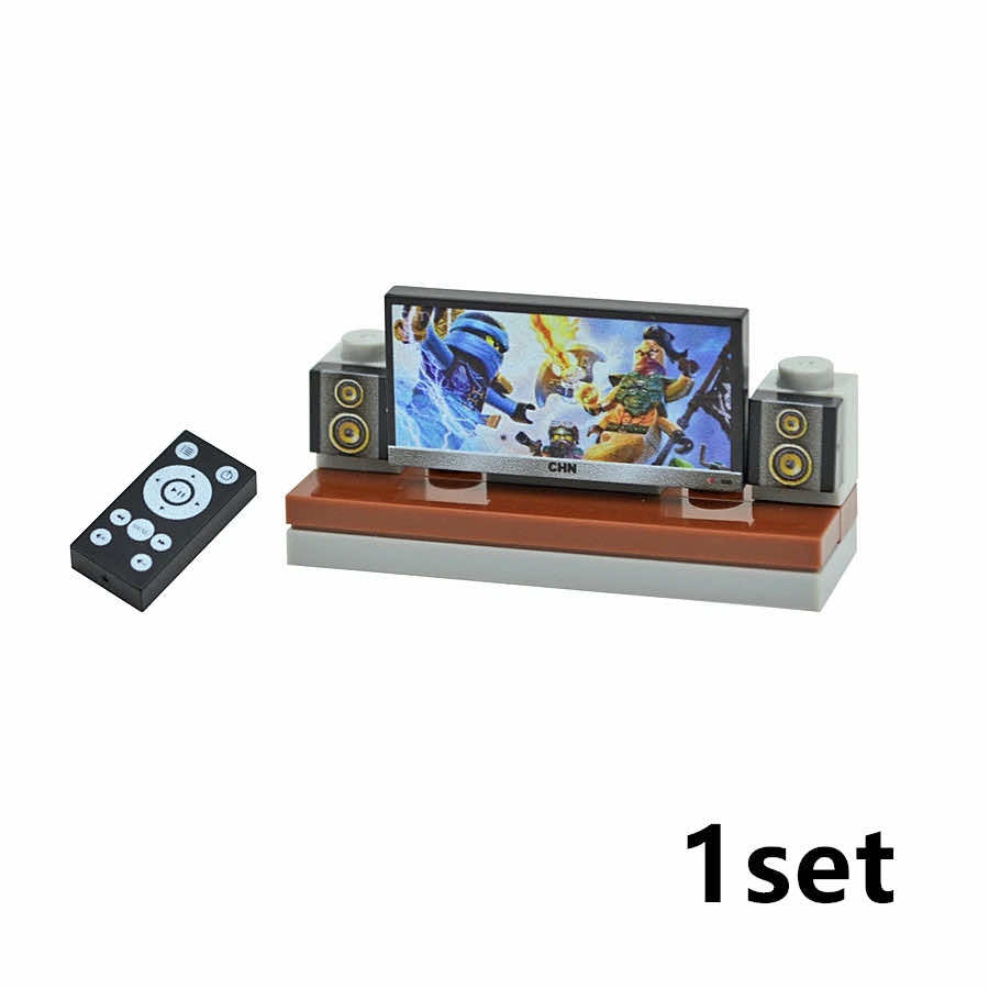 City House TV Desk Chair Furniture Phone For Lego Sets Building Blocks Set DIY