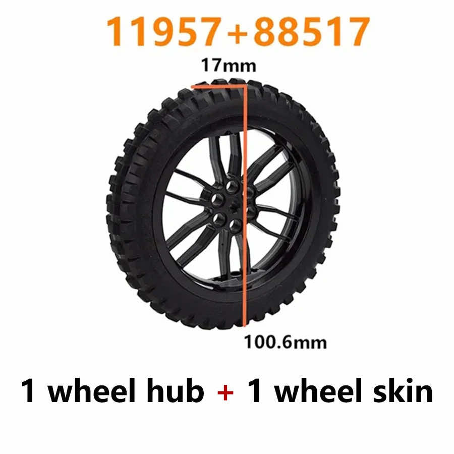 Tire Wheel Car Motorcycle Technic Parts for Lego Building Blocks Model Sets DIY