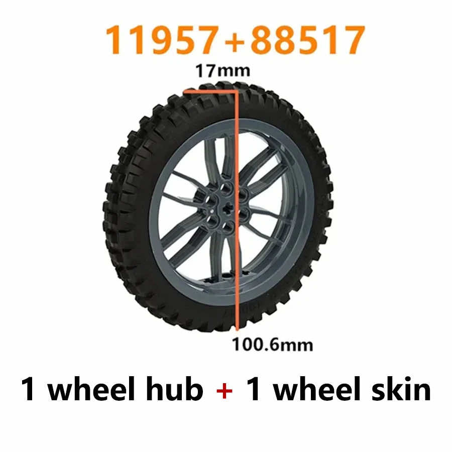 Tire Wheel Car Motorcycle Technic Parts for Lego Building Blocks Model Sets DIY