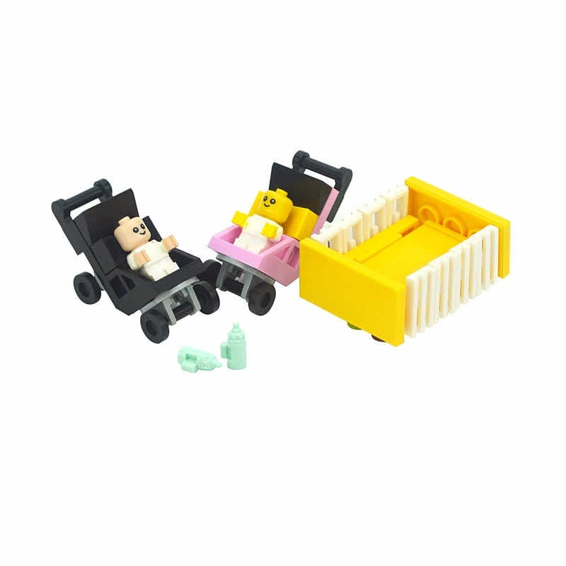 Escritorio con forma de árbol de Navidad, mesa de billar, sofá, juego de bloques de construcción Lego