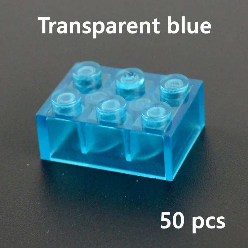 Transparent Blue & White Thick Brick Educational Building Blocks Bricks Toy DIY