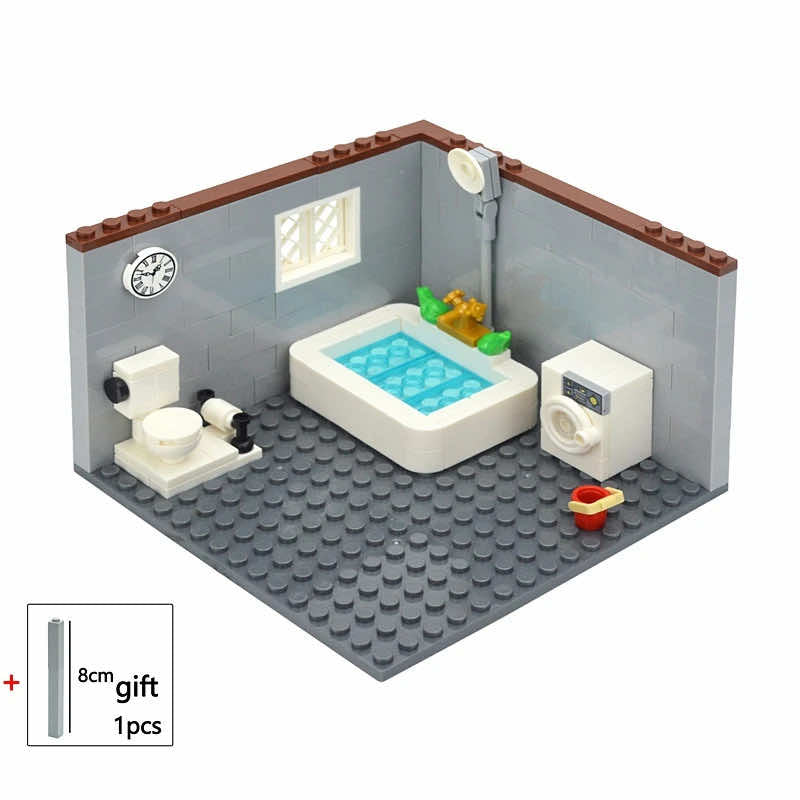 Pièces de salle de bain de salon de chambre à coucher de maison de ville pour les ensembles de briques de construction Lego