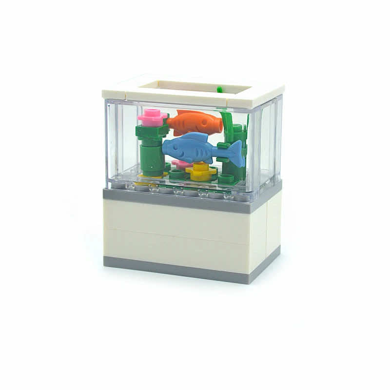 Escritorio con forma de árbol de Navidad, mesa de billar, sofá, juego de bloques de construcción Lego