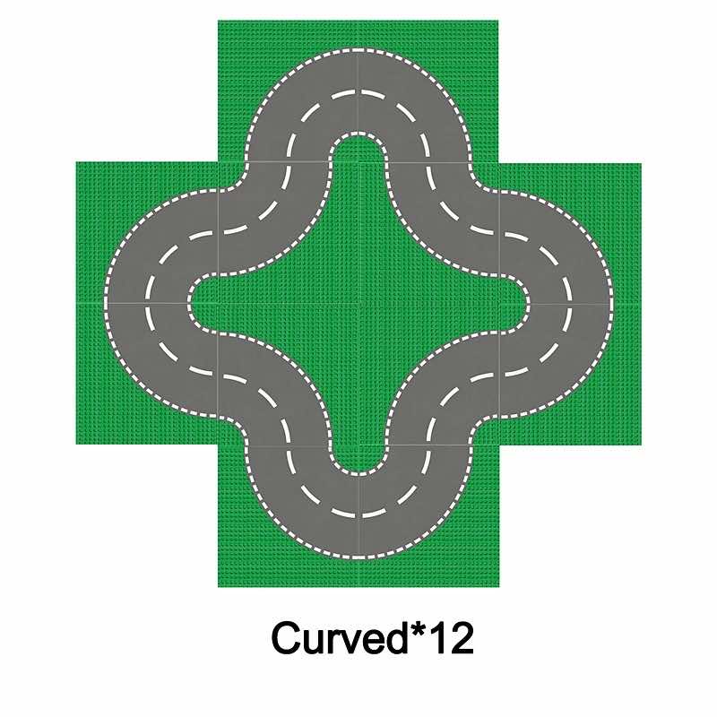 32x32 Dots Green City Street Baseplate Building Blocks Bricks Set DIY - 10 types | The Drift Art Co. 17