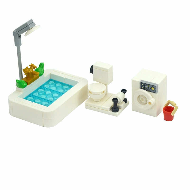 Escritorio con forma de árbol de Navidad, mesa de billar, sofá, juego de bloques de construcción Lego