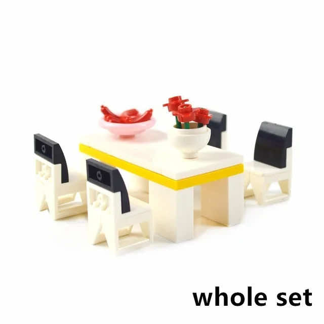 Escritorio con forma de árbol de Navidad, mesa de billar, sofá, juego de bloques de construcción Lego