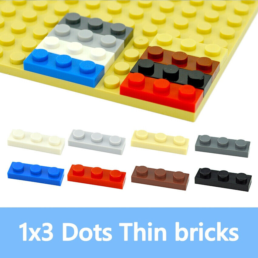 100pcs Thin Style 1x3 3623 Education Building Blocks Bricks DIY - Various Colors - Minifigure - - The Drift Art Co.