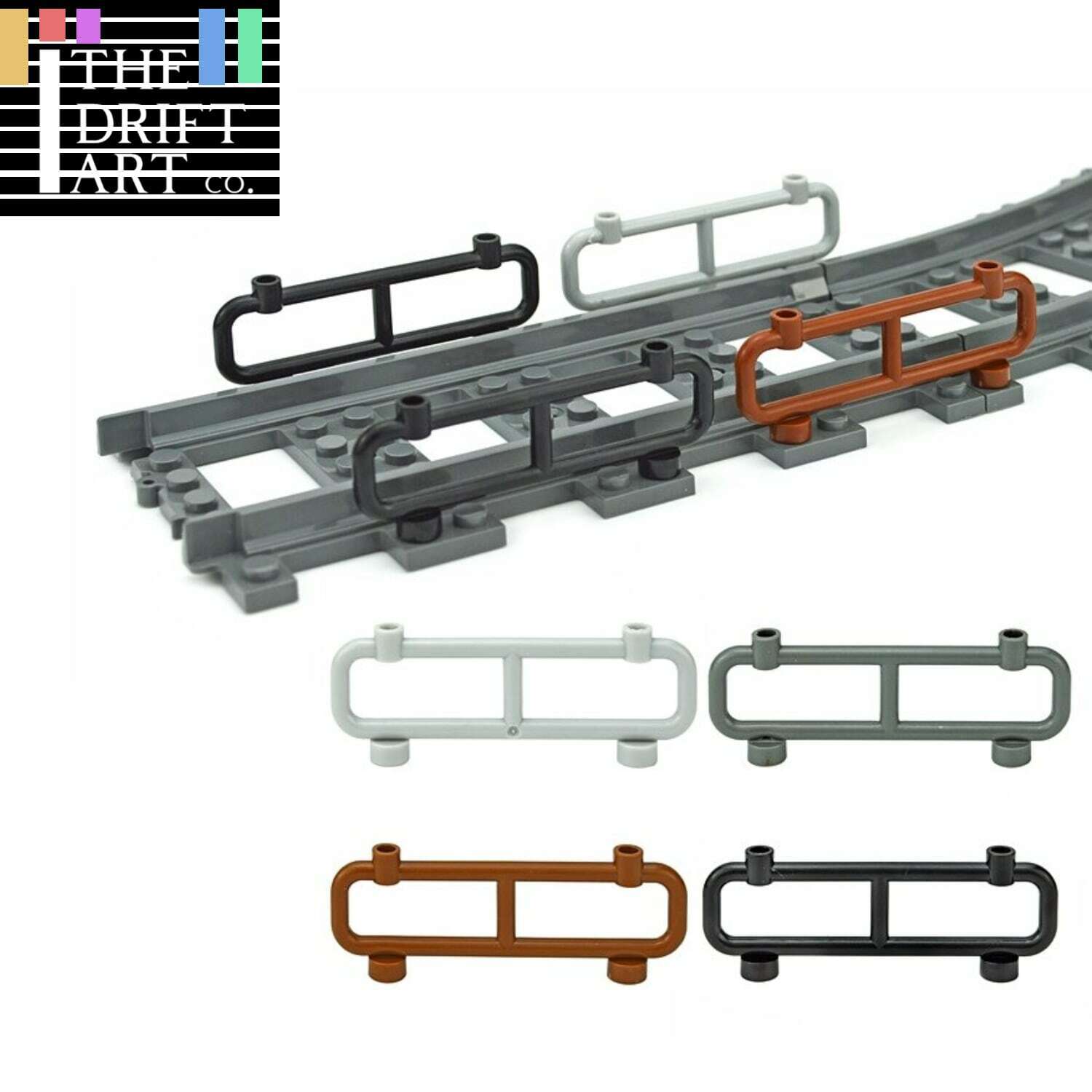 10pcs Car Fence Guardrail Panel 1x8x2 2486 Building Blocks Bricks - Var Colors - Minifigure - - The Drift Art Co.