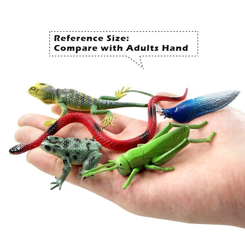 12pcs Frog grasshopper insect snake lizard Animal Miniature Art Toy Figure Doll - - The Drift Art Co.