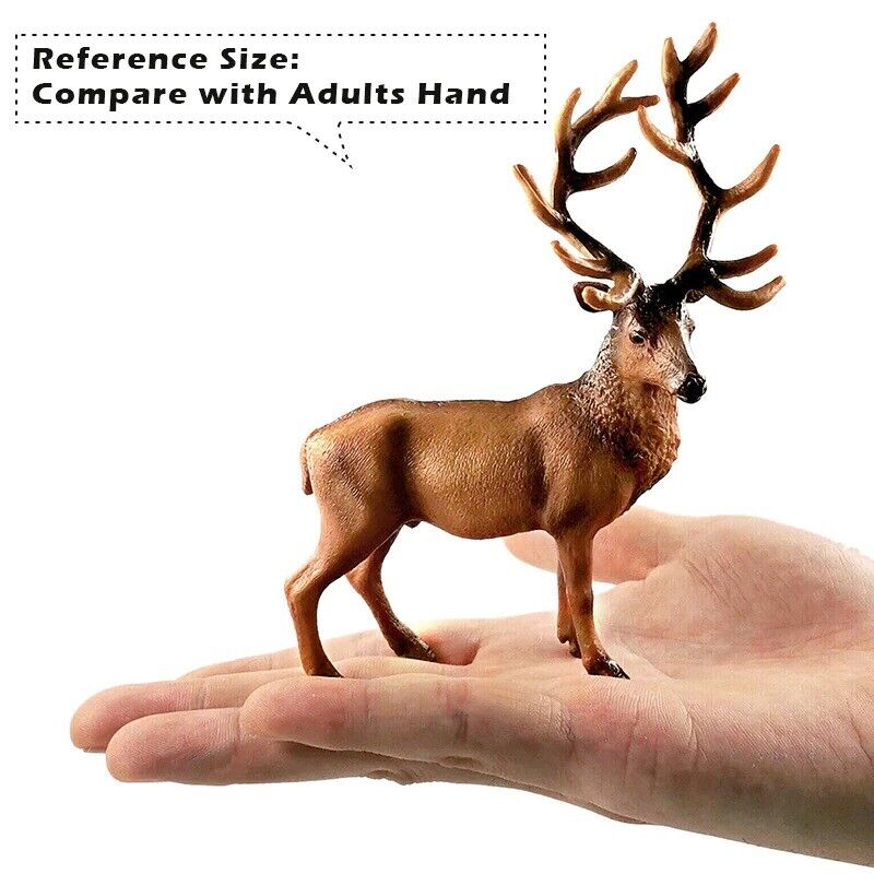 1pc Sika Deer Reindeer Elk Simulation Animal Miniature Art Toy Figure Doll DIY - - The Drift Art Co.