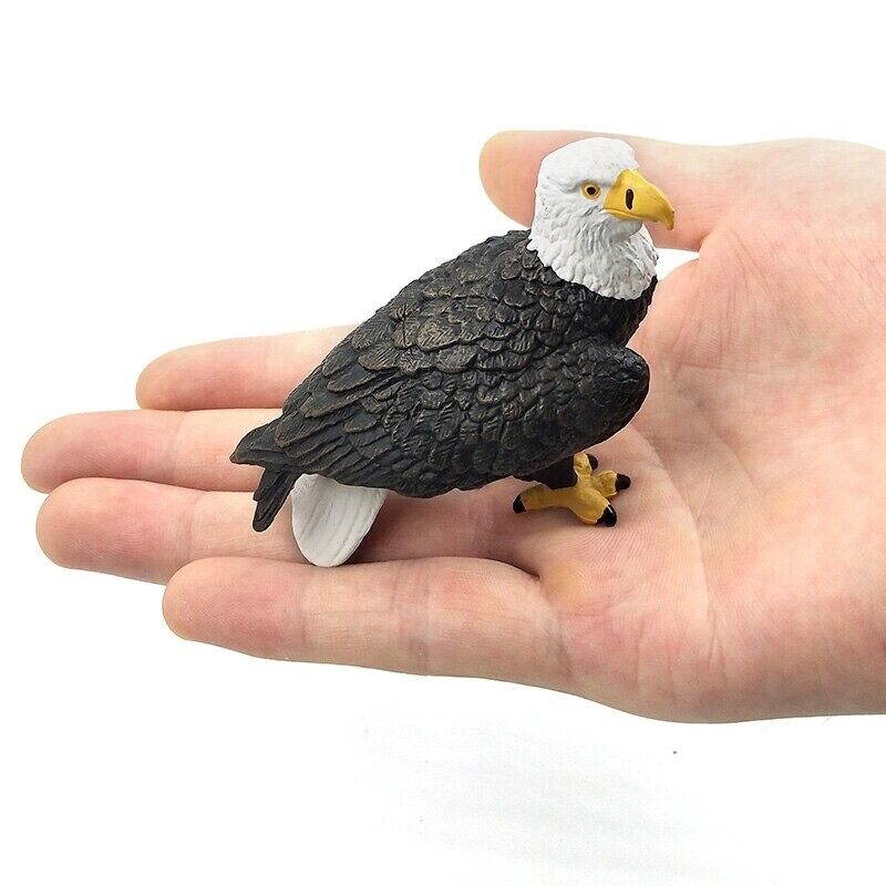 1pc Simulation Bald eagle Snowy Owl Animal Miniature Art Toy Figure Doll DIY - - The Drift Art Co.