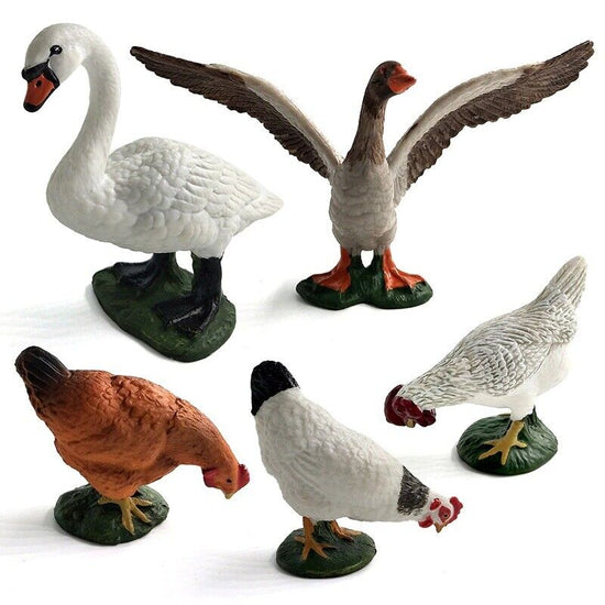 1pc Simulation Chicken Duck Goose Figurine Animal Miniature Art Toy Figure Doll