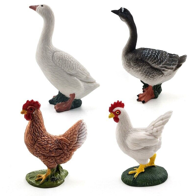 1pc Simulation Chicken Duck Goose Figurine Animal Miniature Art Toy Figure Doll - - The Drift Art Co.