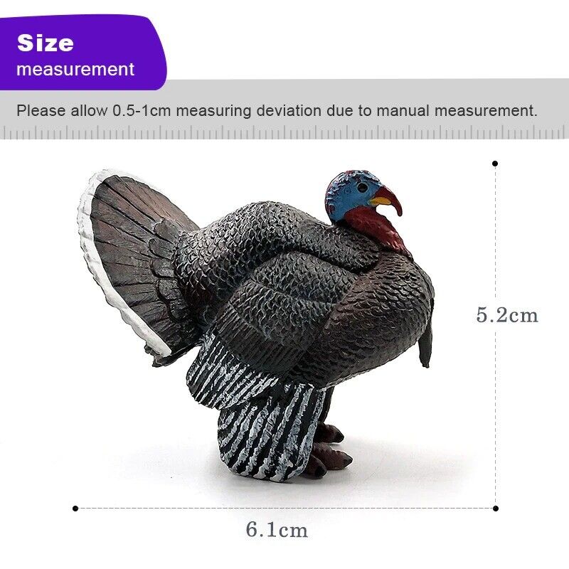 1pc Simulation turkey bird Chicken Farm Animal Miniature Art Toy Figure Doll - - The Drift Art Co.