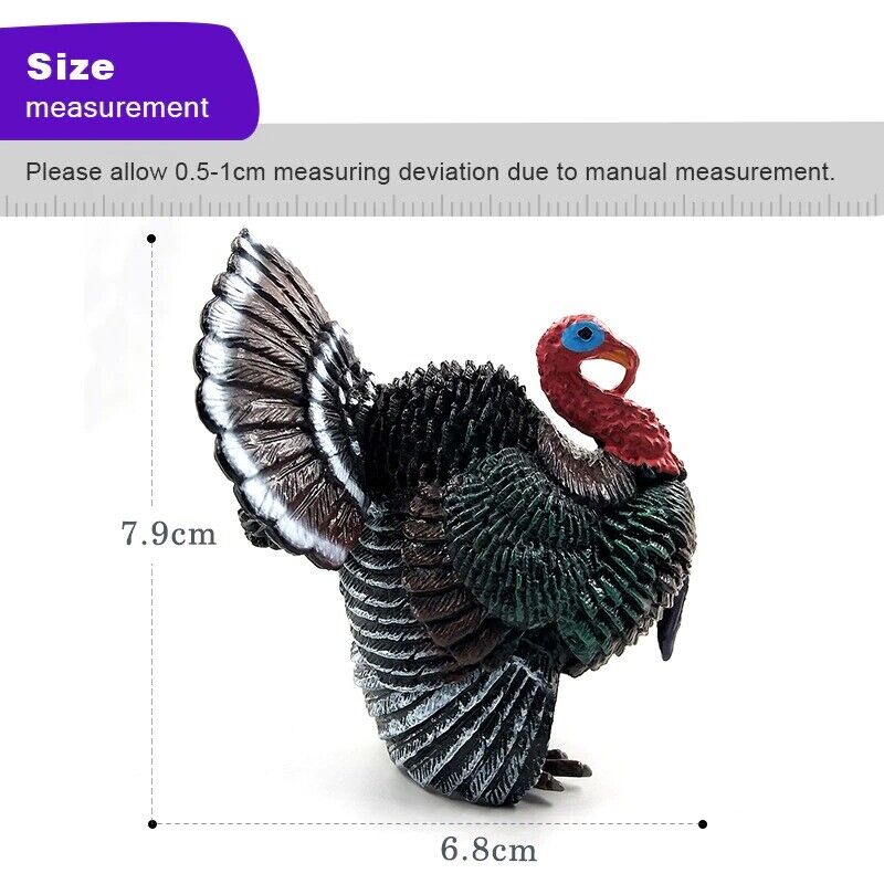 1pc Simulation turkey bird Chicken Farm Animal Miniature Art Toy Figure Doll - - The Drift Art Co.