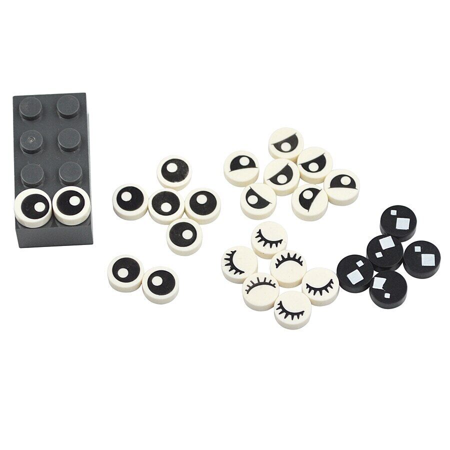 40pcs 98138 Part 1x1 Tile Round Eyelash Pupile For Lego Building Blocks Sets DIY - - The Drift Art Co.