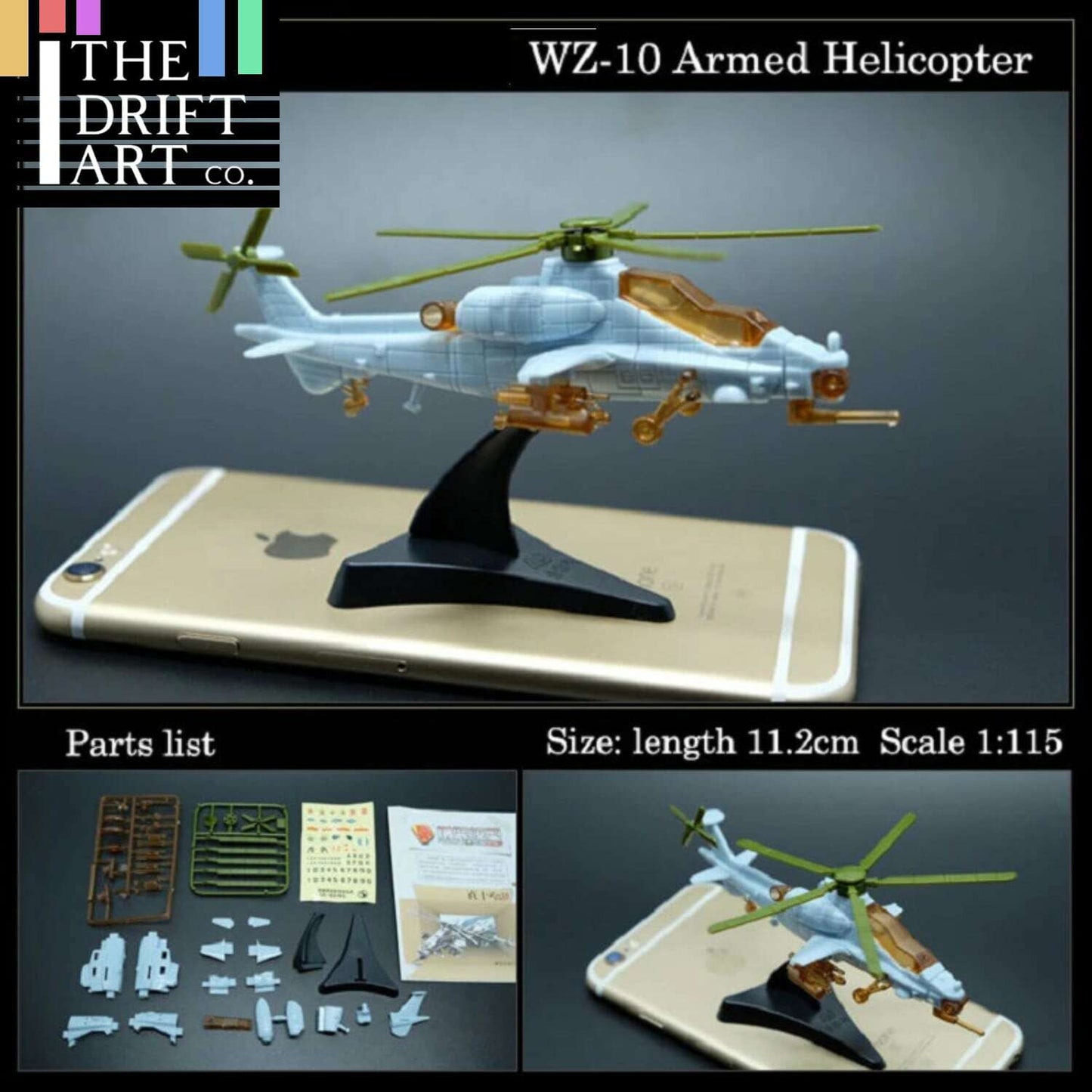 4D CAIC Z-10 Helicopter Aircraft Plane Assembly Kit Model Art Toy - - The Drift Art Co.#variant_sku#