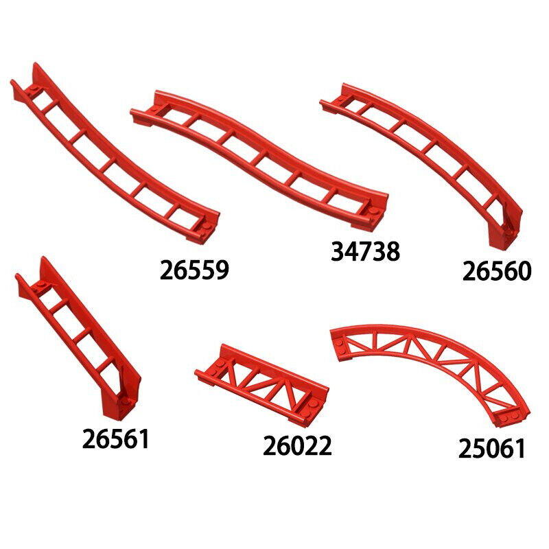 4pc Roller Coaster Rail Bow Slope w Shaft for Lego Kit Building Blocks Brick Set - LEGO (R) Complete Sets & Packs - - The Drift Art Co.