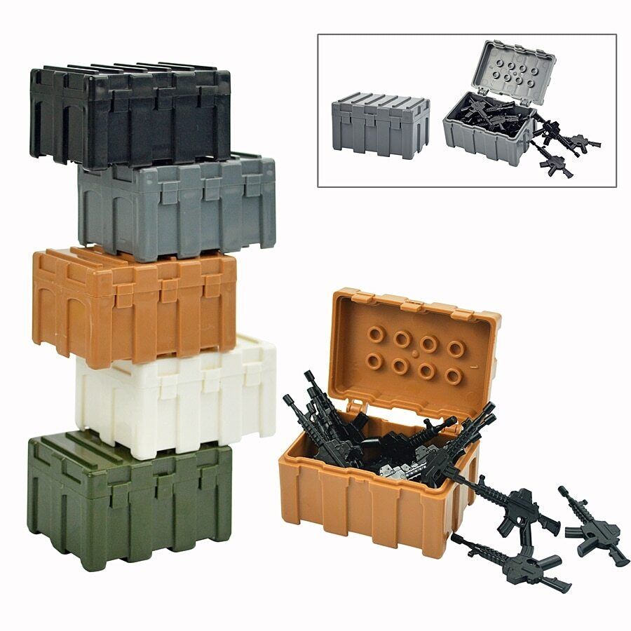 4pcs Military Weapons Case Guns Box SWAT Police Army MOC Building Blocks Toy DIY - - The Drift Art Co.