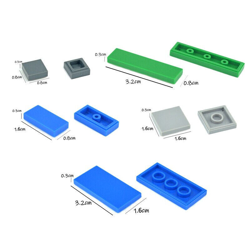 50pcs Ceramic Flat Tile 2x4 Building Blocks Bricks Toy DIY - Many colors -  - The Drift Art Co.