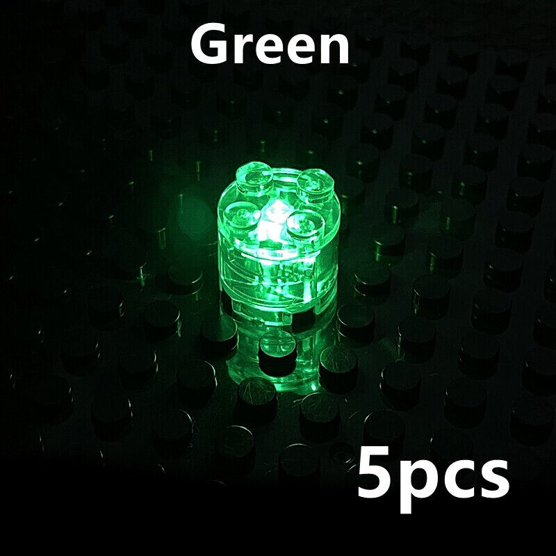 5pcs 2x2 dot LED Light Up Colorful Educational Building Blocks Brick Toy - ROUND -  - The Drift Art Co.