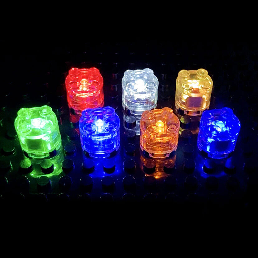 5pcs 2x2 dot LED Light Up Colorful Educational Building Blocks Brick Toy - ROUND -  - The Drift Art Co.
