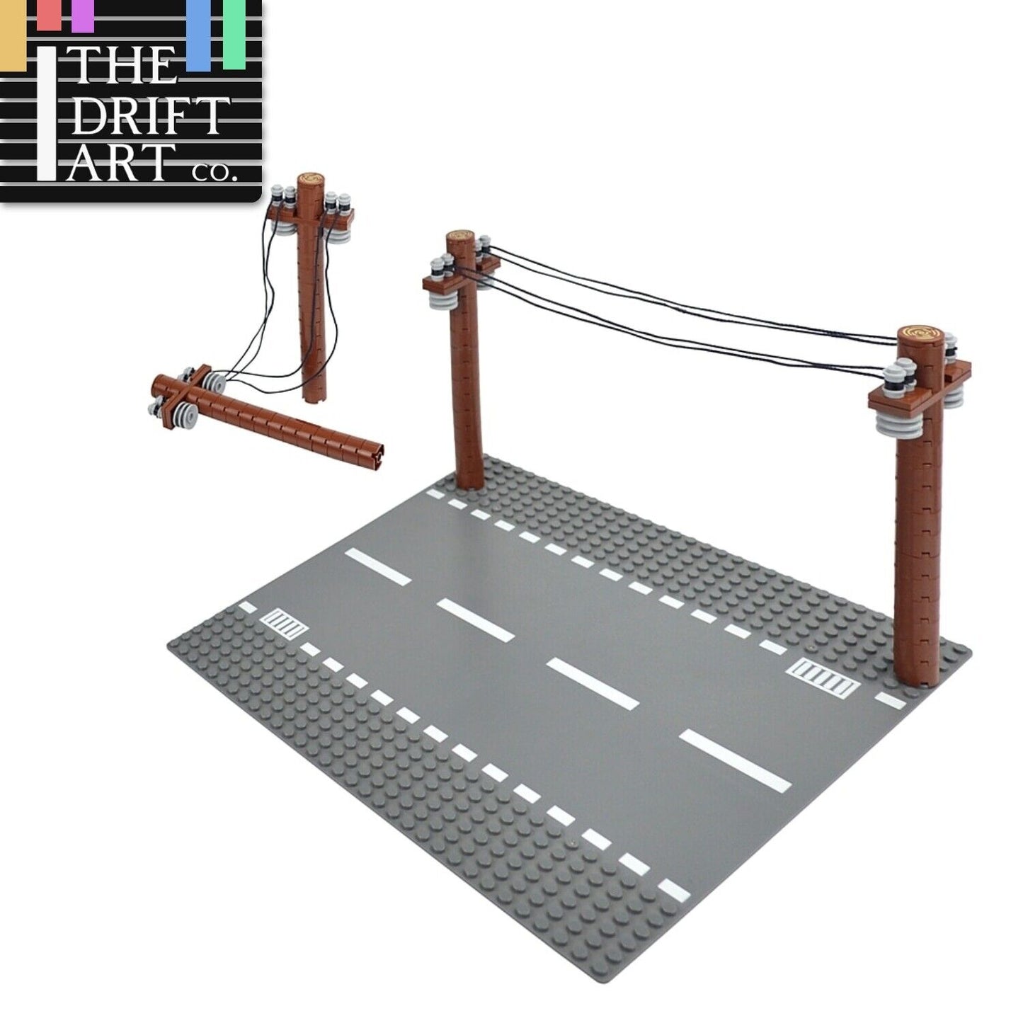 City Telephone Pole Wire Traffic MOC for Lego Kit Building Blocks Brick Set DIY - - The Drift Art Co.#variant_sku#