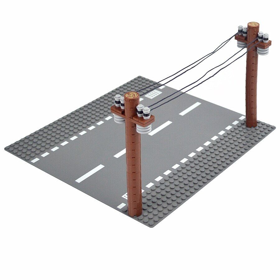 City Telephone Pole Wire Traffic MOC for Lego Kit Building Blocks Brick Set DIY - - The Drift Art Co.#variant_sku#
