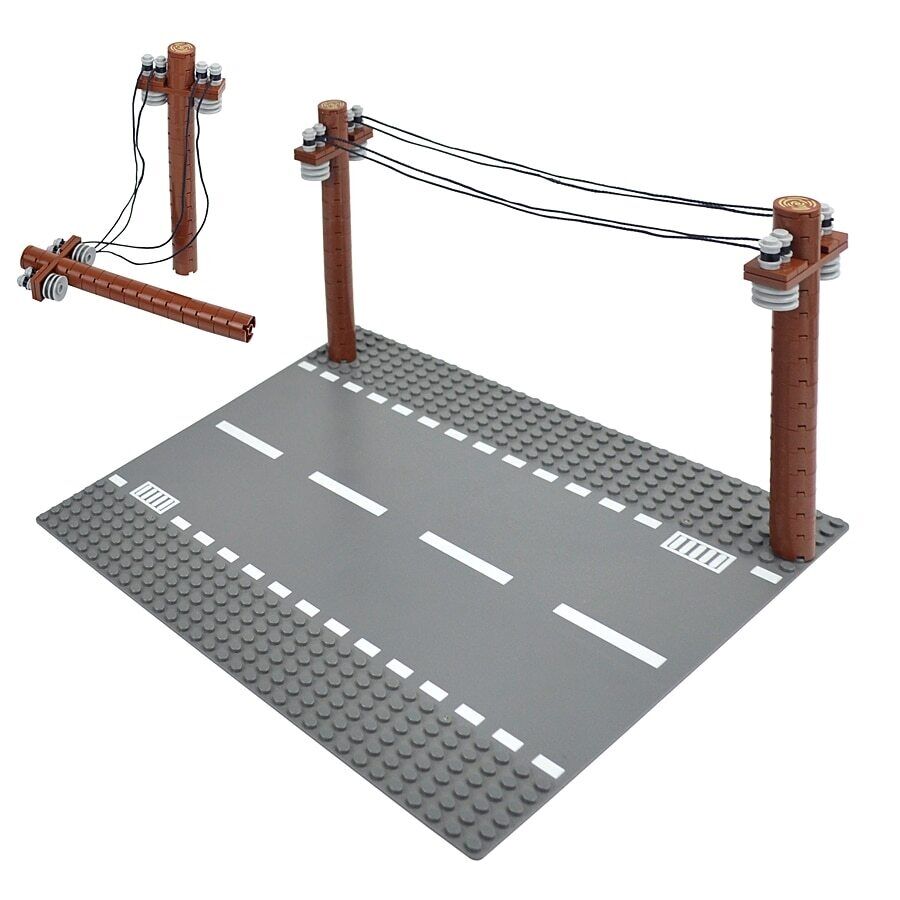 City Telephone Pole Wire Traffic MOC for Lego Kit Building Blocks Brick Set DIY - - The Drift Art Co.#variant_sku#