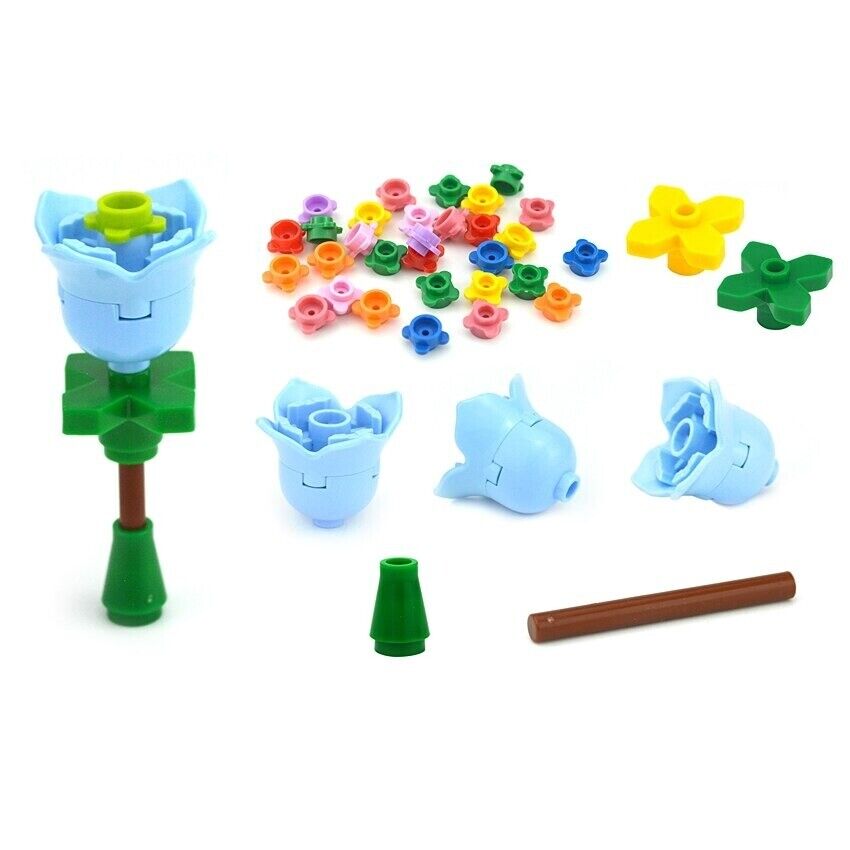 Flowers Rose Tulip Plant Leaves 2x2 15469 For Lego Building Blocks Sets DIY - Plant & Flower - - The Drift Art Co.