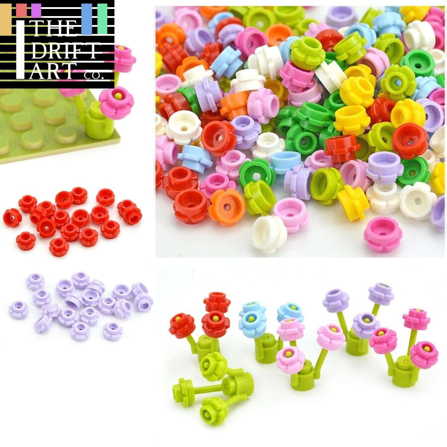 MOC 1x1 five Petal Flowers 24866 Grass Part for LEGO Kits bricks Building Blocks - LEGO (R) Bricks, Pieces & Parts - - The Drift Art Co.