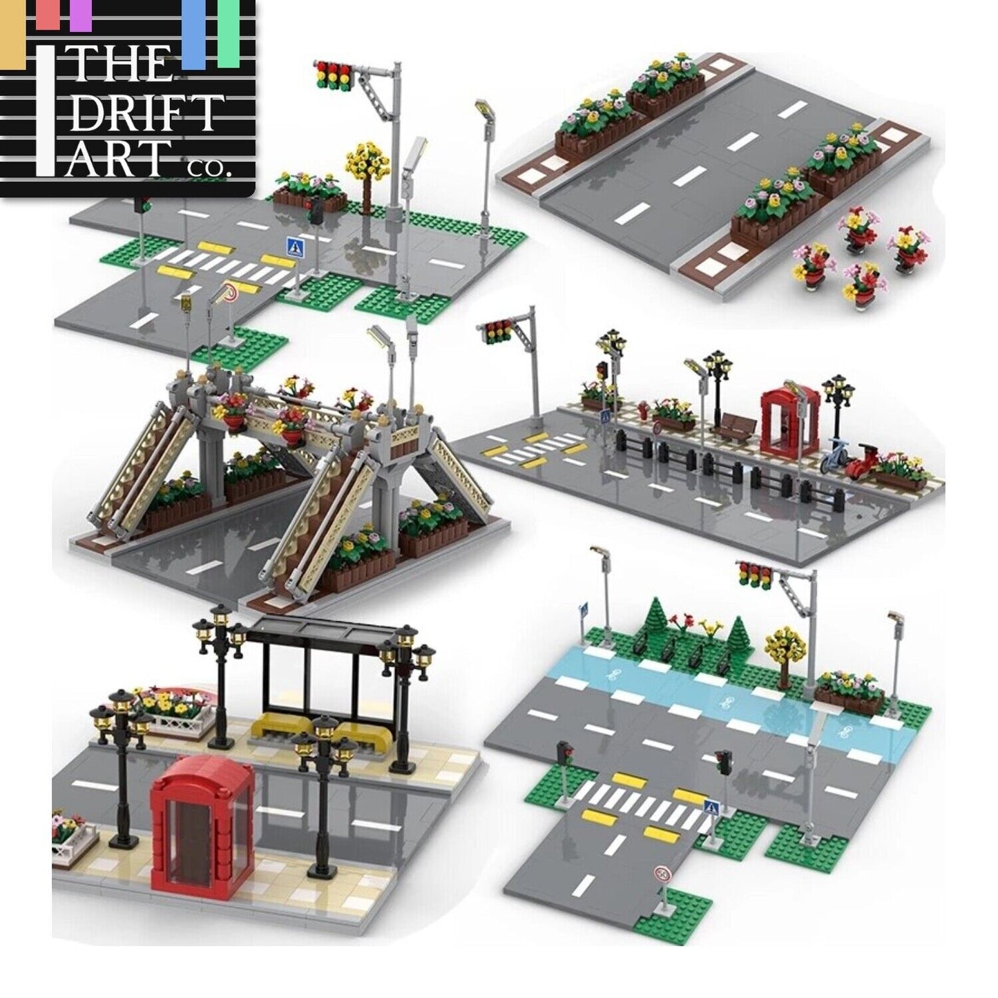 MOC City Road Traffic Lights Sign street for Lego Kit Building Blocks Sets DIY - - The Drift Art Co.