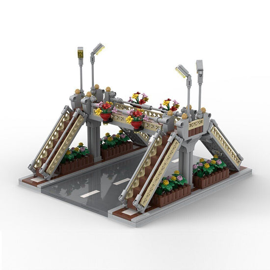 MOC City Road Traffic Lights Sign Street para Lego Kit Building Blocks Sets DIY