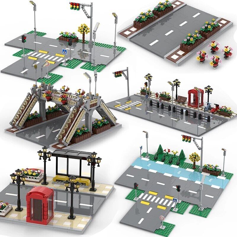 MOC City Road Traffic Lights Sign street for Lego Kit Building Blocks Sets DIY - - The Drift Art Co.