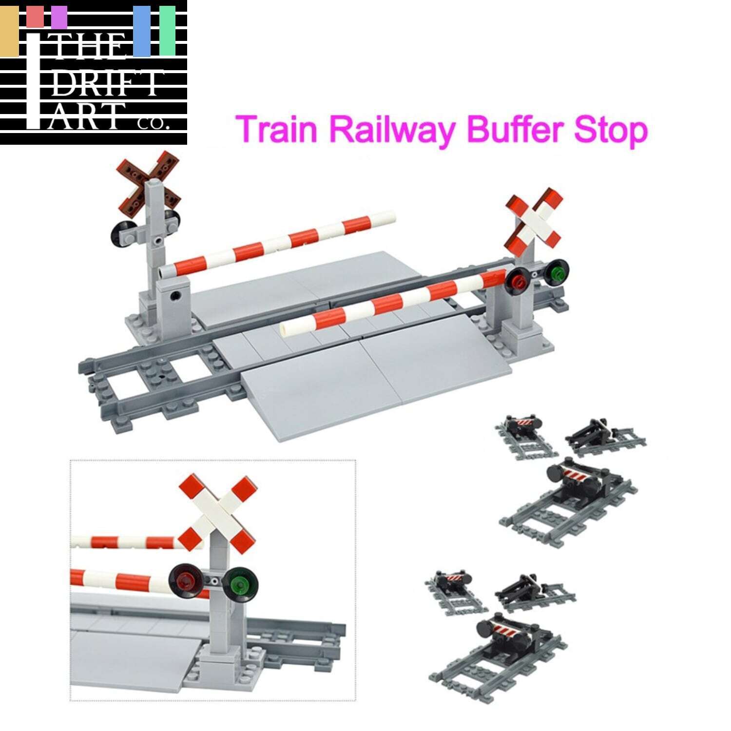 MOC City Train Track Walkway Buffer Stop for Lego Kit Building Blocks Sets DIY - LEGO (R) Bricks, Pieces & Parts - - The Drift Art Co.
