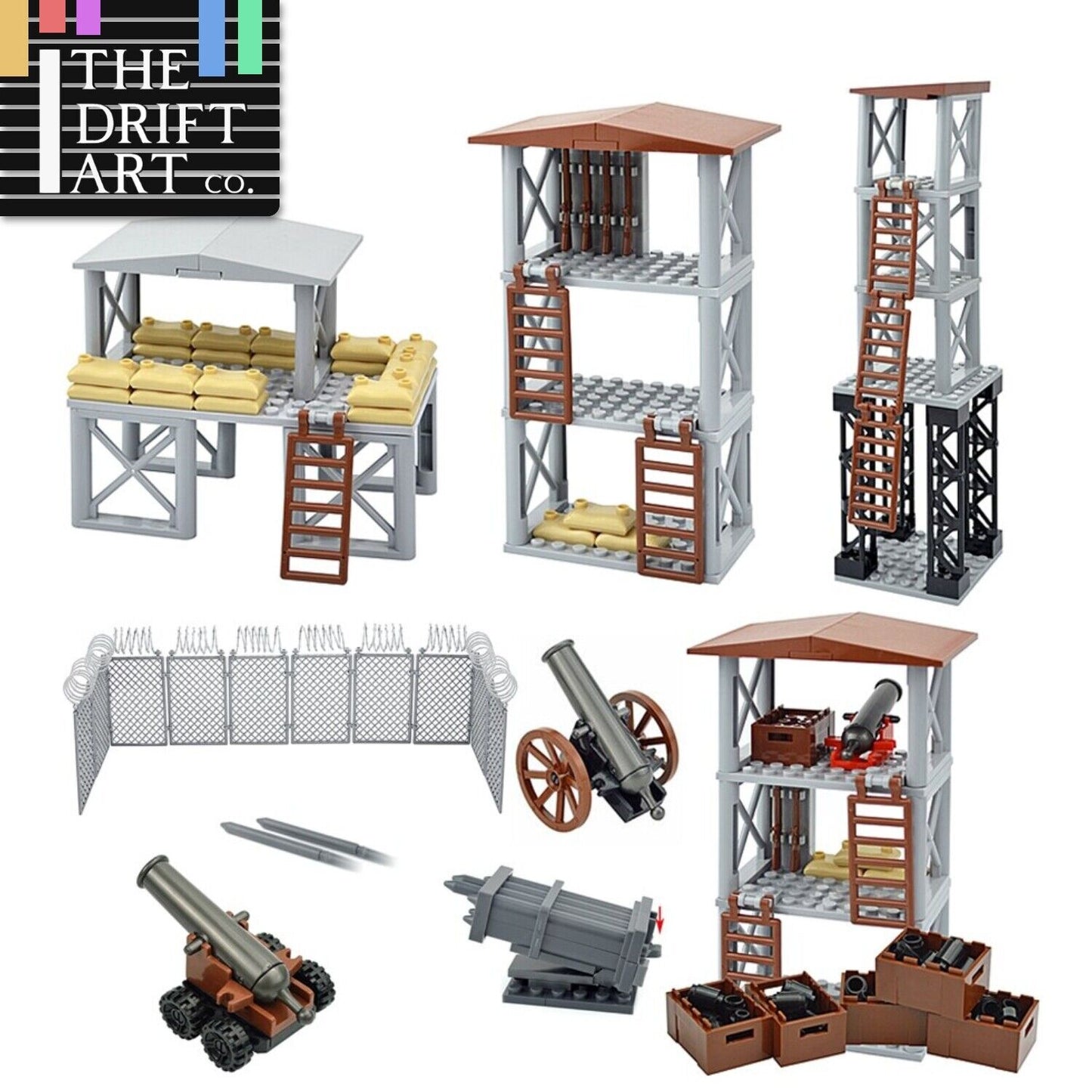 Military Base Barbed Wire Fence 30104 92338 For LEGO Building Blocks Brick Toy - - The Drift Art Co.