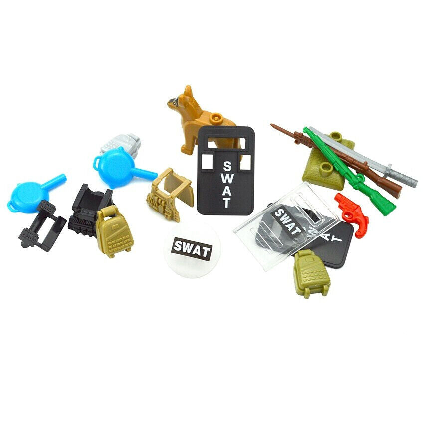 Military Dog Shield Rifle Guns Army WW2 Soldier Figures Building Blocks Toy DIY - Minifigure - - The Drift Art Co.