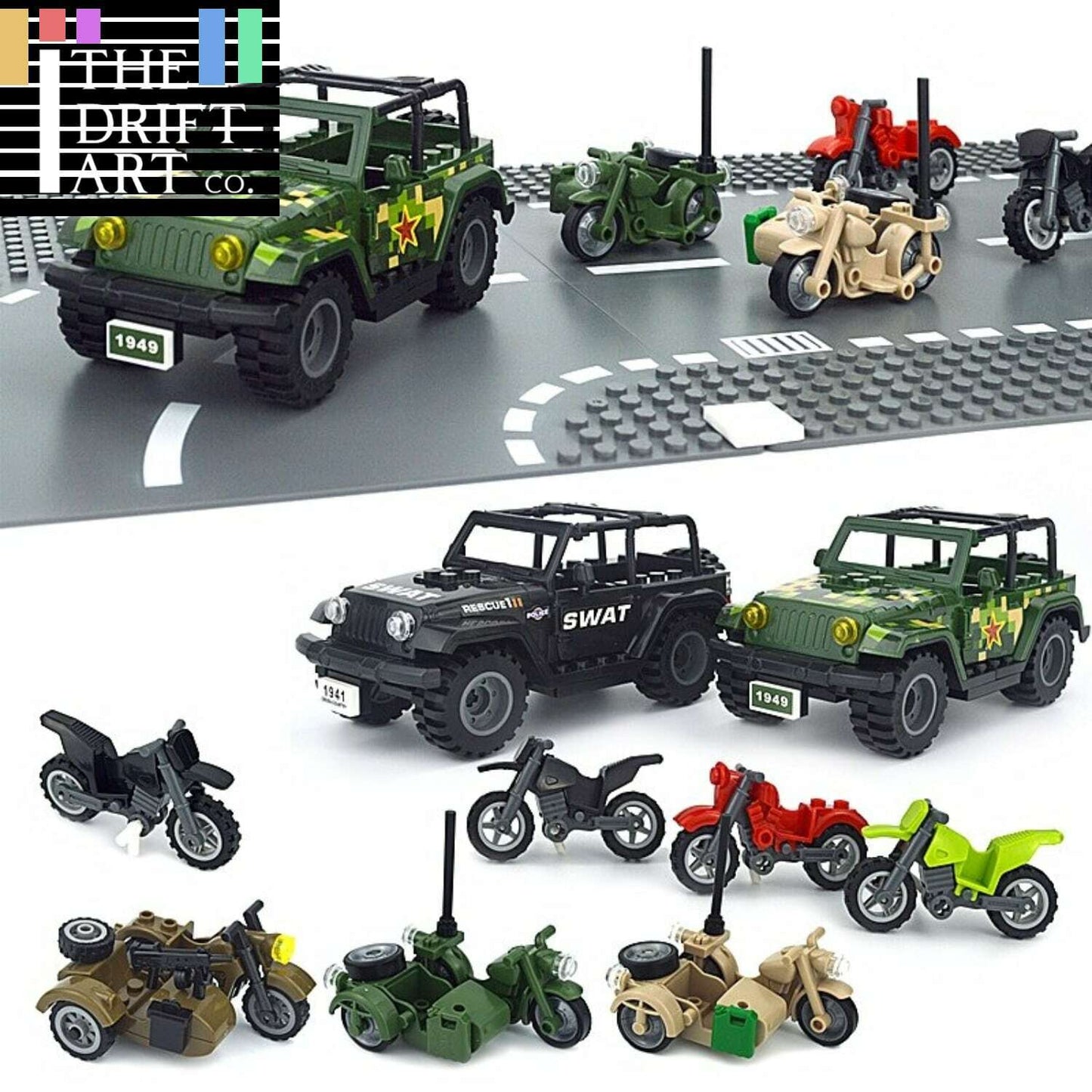 Military Vehicle Car Truck SUV Motorcycle Bike For Building Blocks Brick Toy DIY - - The Drift Art Co.